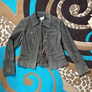 LOFT Gray Suede Jacket